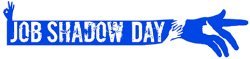 Job Shadow Day logo - sininen käsi.